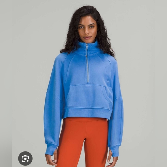Lululemon Scuba Oversized Funnel Neck Aero Blue Half-Zip Pullover XS